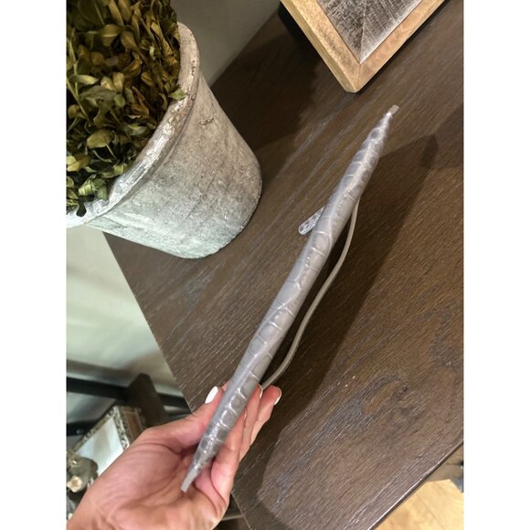 Senreve GRAY Embossed Leather Bracelet Pouch Clutch Grey Womens Size OS - Picture 9 of 11